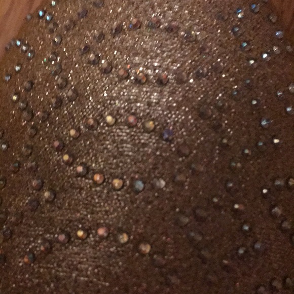 Size 2 girls gold with the rhinestones dress shoes - Picture 5 of 5